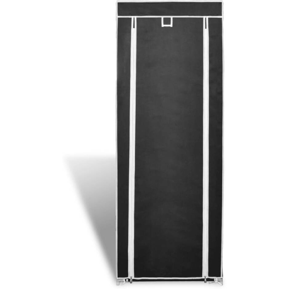 Fabric Shoe Cabinet with Cover 22" x 11" x 64" Black