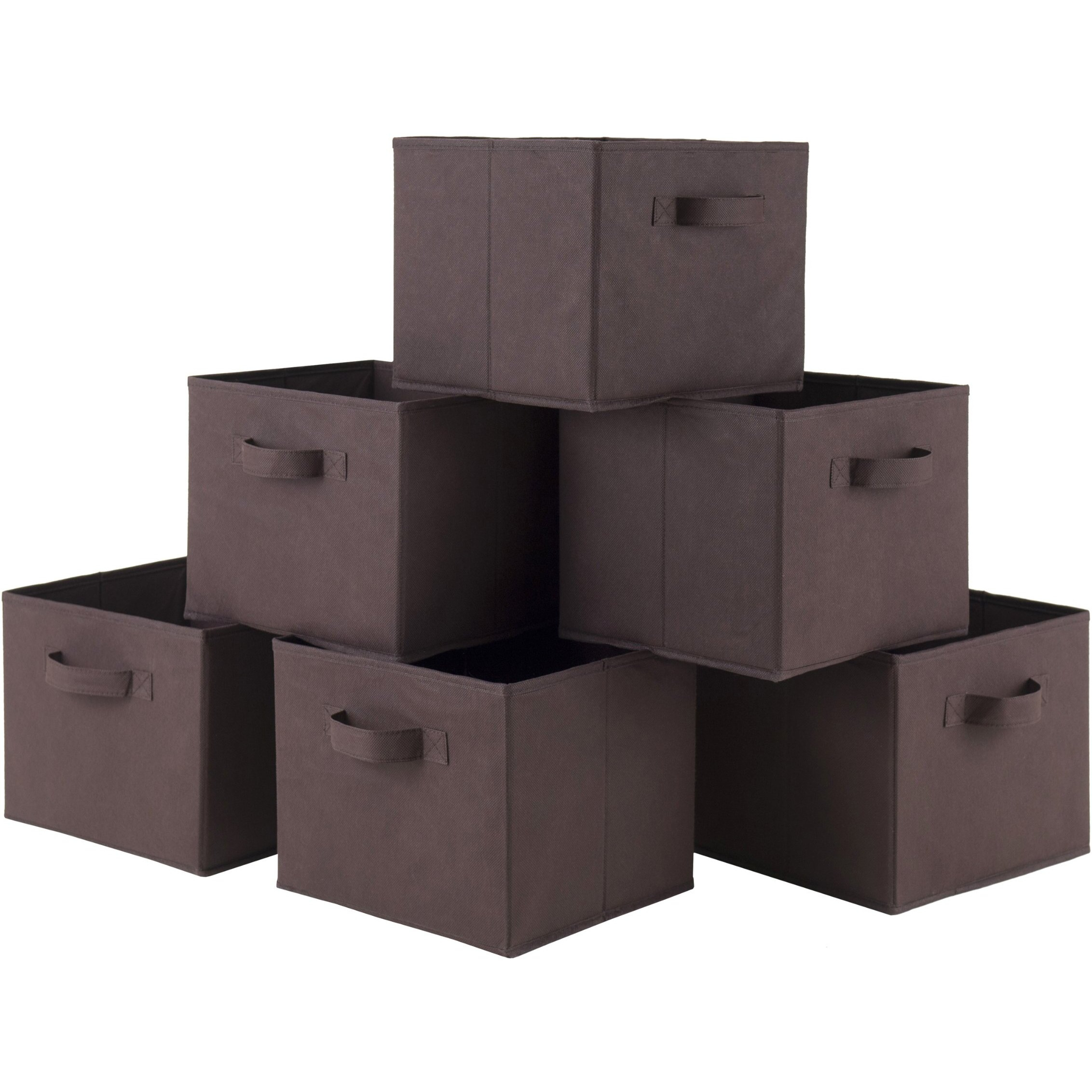 Capri 6-Pc Foldable Fabric Basket Set, Chocolate
