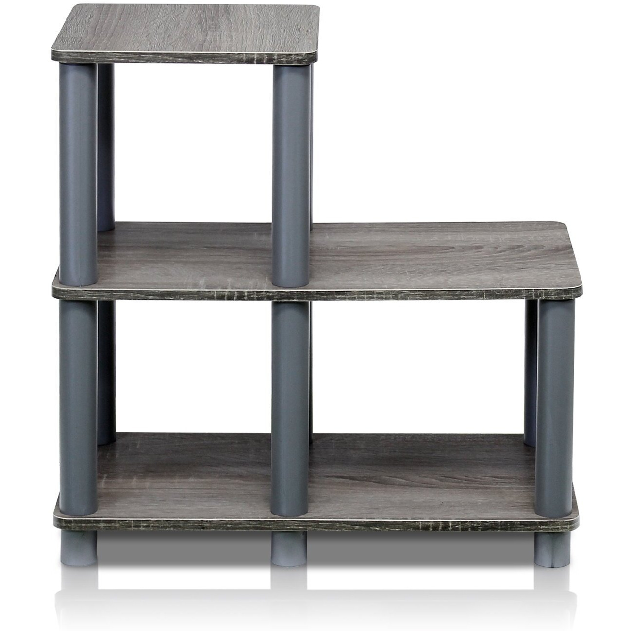 Furinno 14032GY/GY Turn-N-Tube Accent Decorative Shelf, French Oak/Grey
