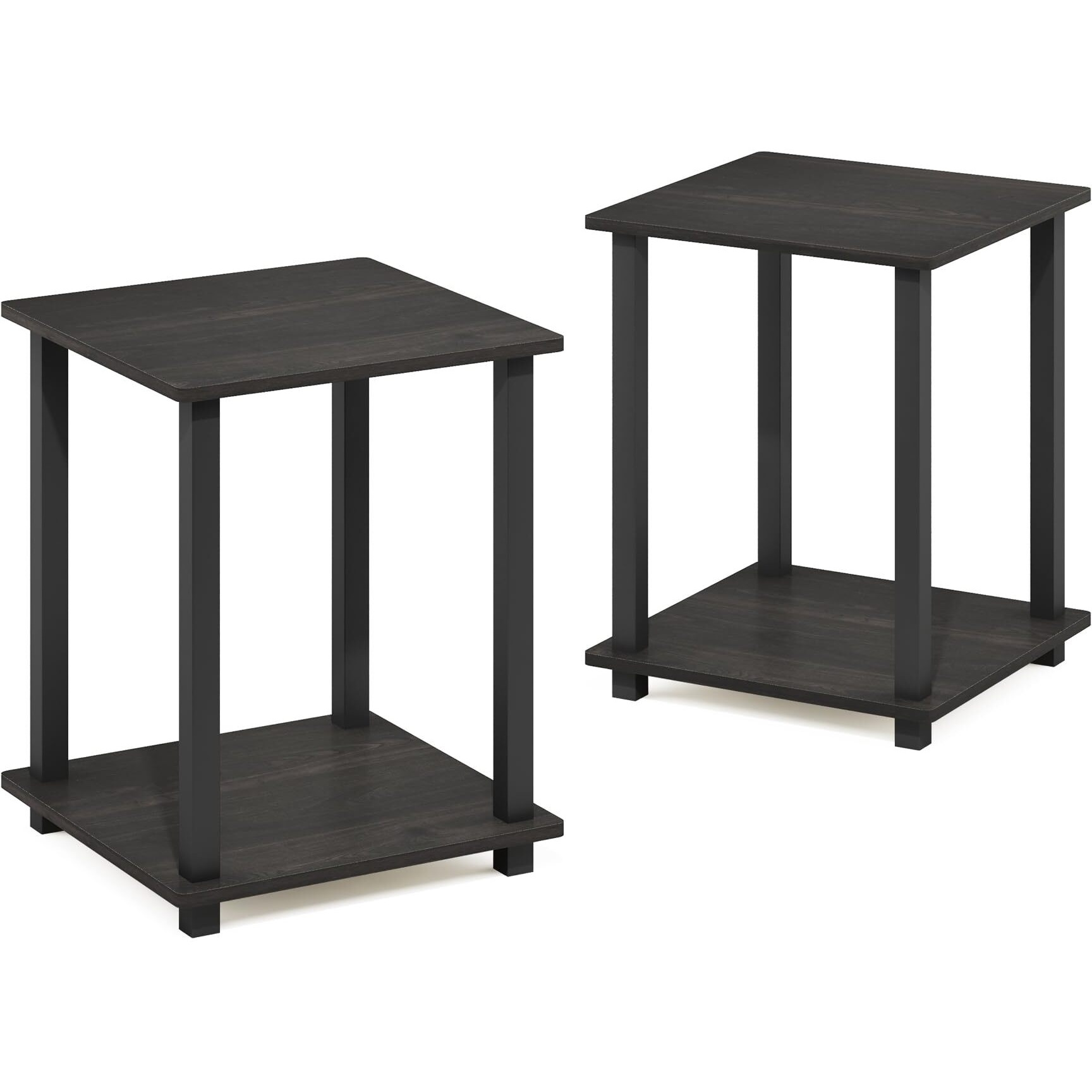 Furinno 12127EX/BK Simplistic End Table, Set of Two, Espresso/Black