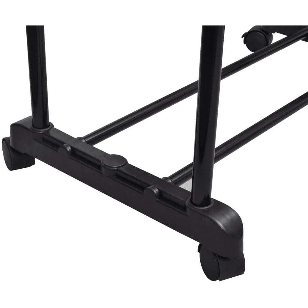 vidaXL Adjustable Clothes Rack 4 Castors 2 Hanging Rails