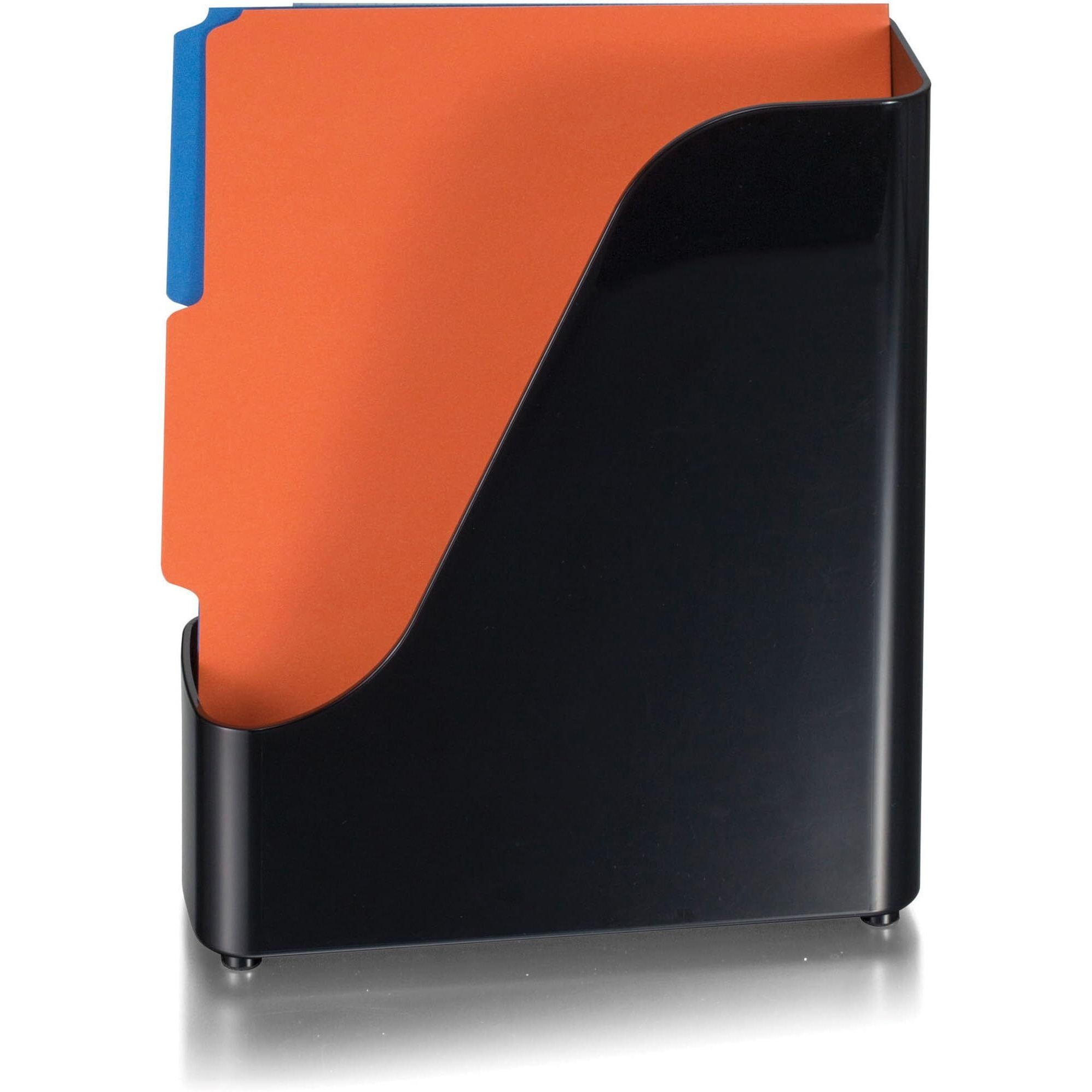Officemate Open Top Magazine File - Black - Plastic - 1 Each