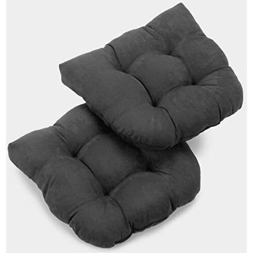 19-inch U-Shaped Micro Suede Tufted Dining Chair Cushion (Set of 2)