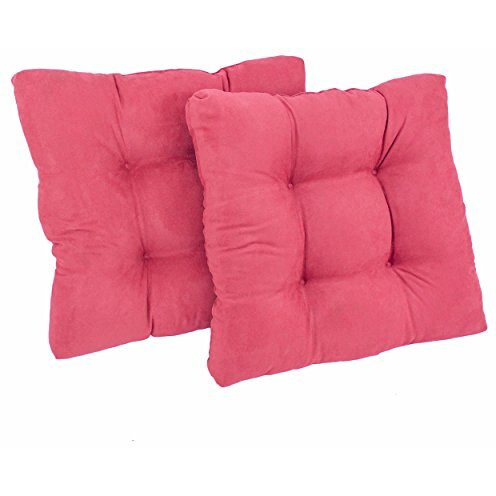 19-inch Squared Microsuede Tufted Dining Chair Cushion (Set of Two)