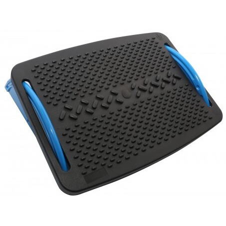 FR-9PB Ergonomic Foot Rest with Massage Function, Floating Tilt for Maximum Comfort, Plastic Support, Black / Blue Color