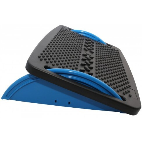 FR-9PB Ergonomic Foot Rest with Massage Function, Floating Tilt for Maximum Comfort, Plastic Support, Black / Blue Color