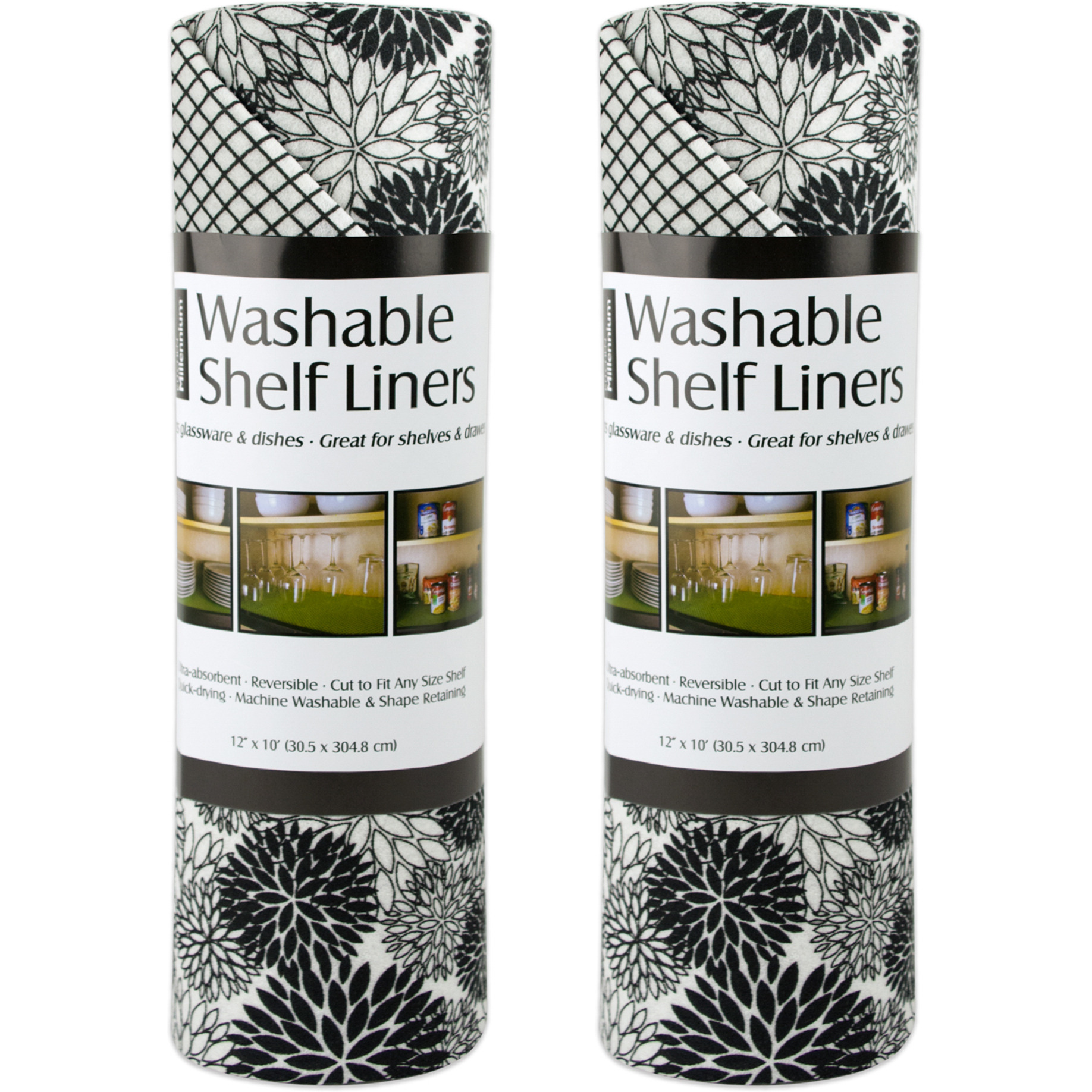 DII Black Dahlia Shelf Liner (Set of 2)