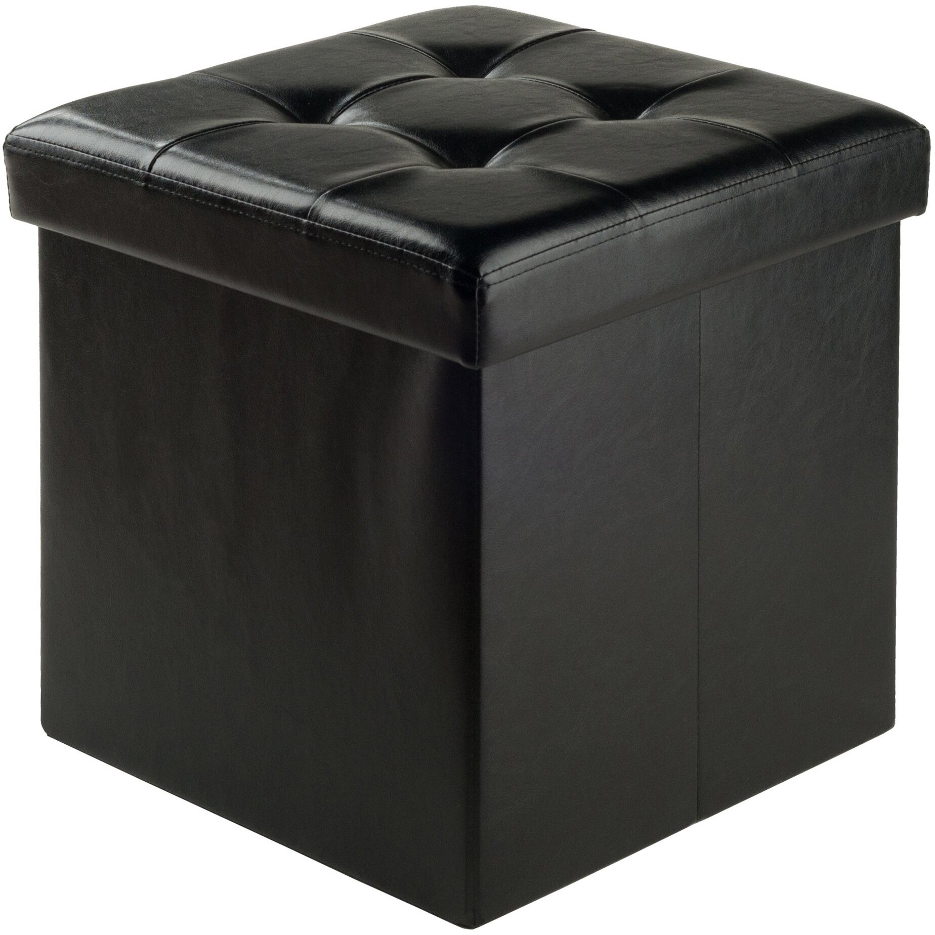 Ashford Square Storage Ottoman, Black
