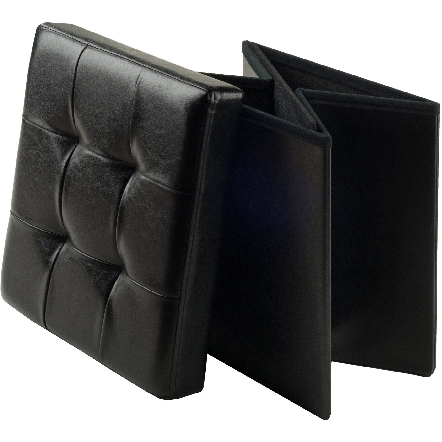 Ashford Square Storage Ottoman, Black