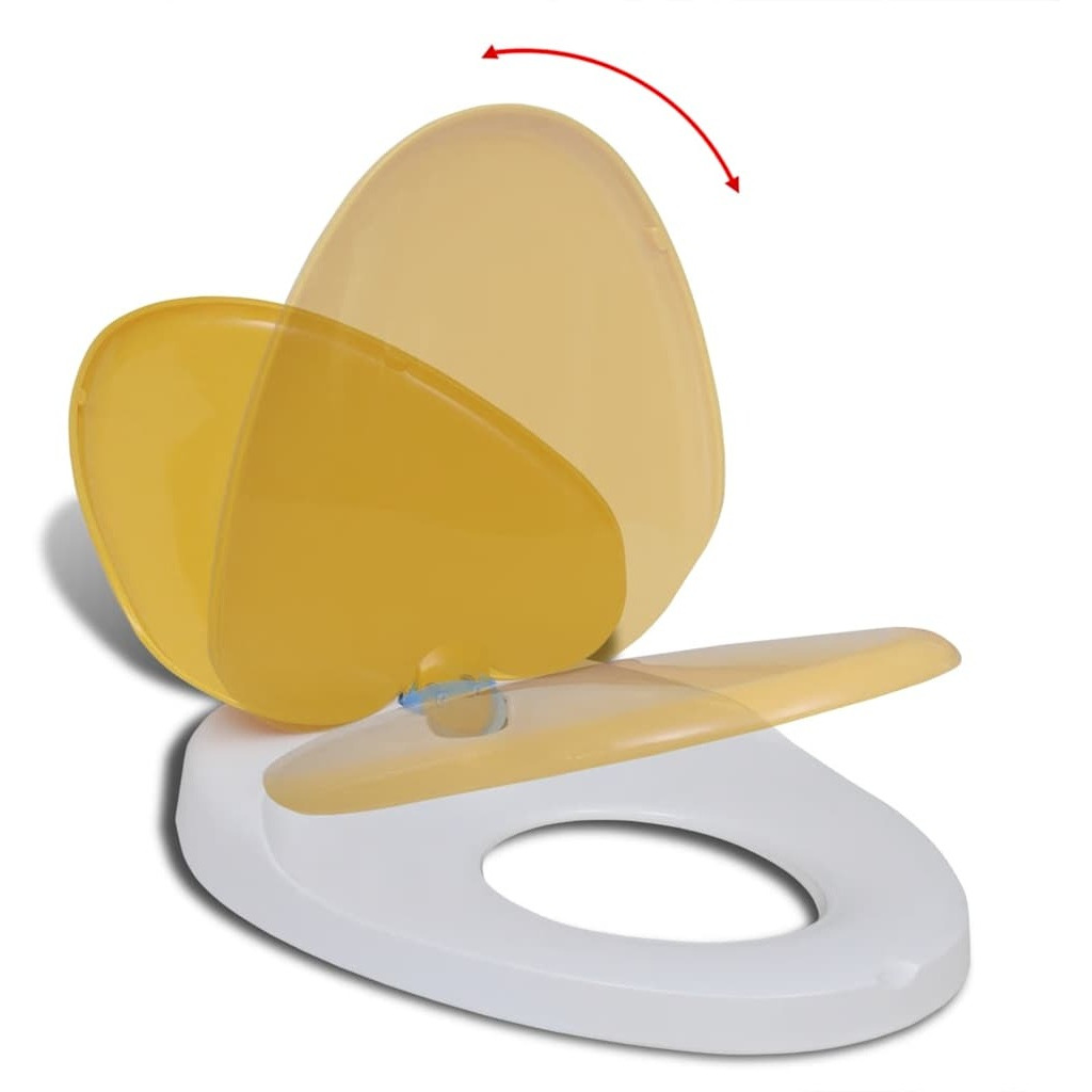 vidaXL White & Yellow Soft-close Toilet Seat Adults/Children