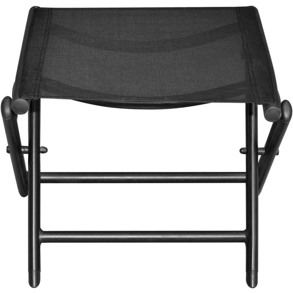 vidaXL Folding Footstool Black Aluminum and Textilene