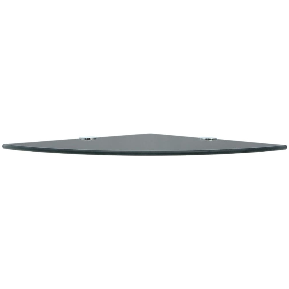 vidaXL Corner Shelf with Chrome Supports Glass Black 9.8&quotx9.8"