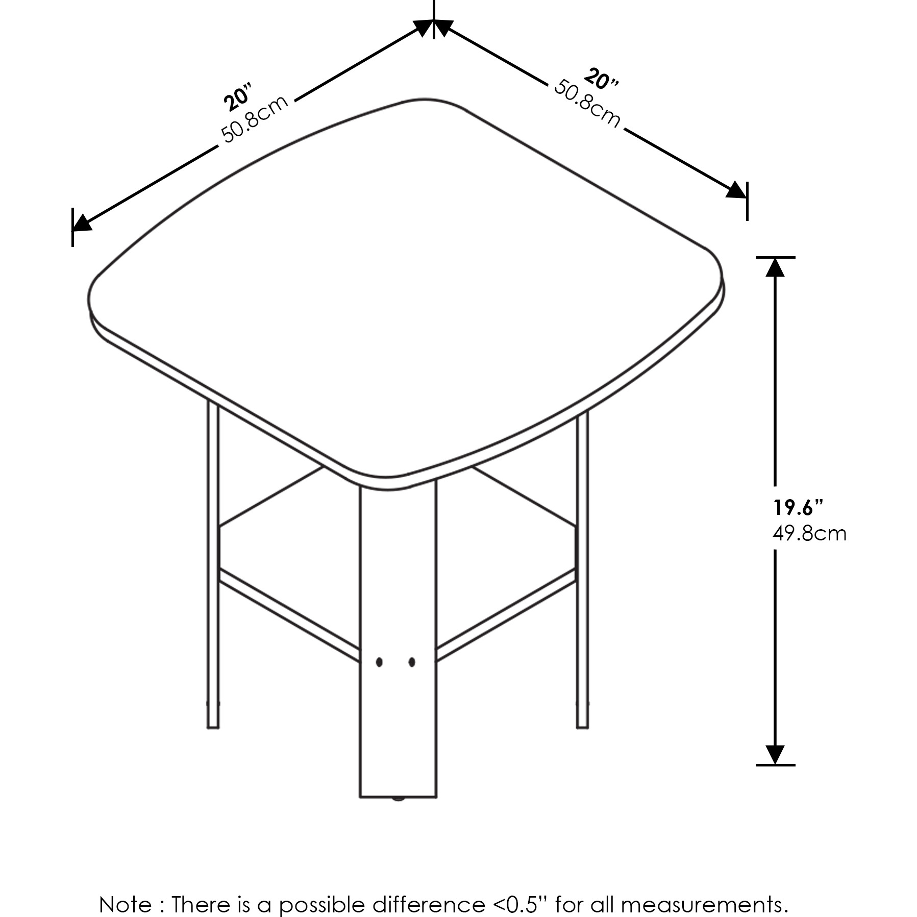 Furinno 11180DWN Simple Design End/SideTable, Dark Walnut