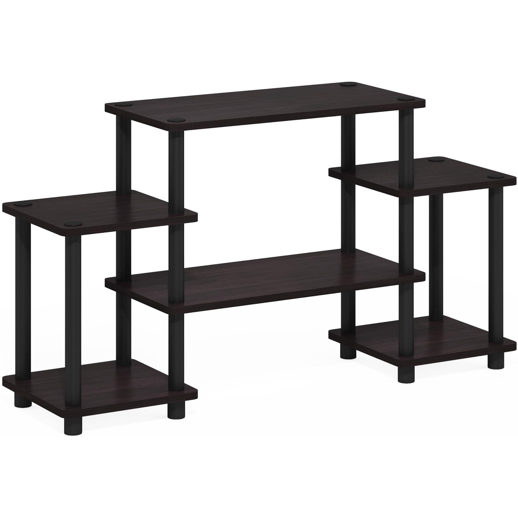 Furinno 11257DWN Turn-N-Tube No Tools Entertainment Center, Dark Walnut