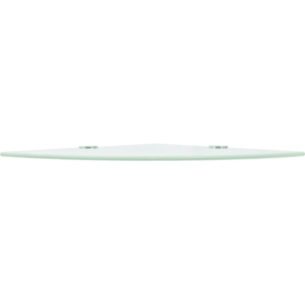 vidaXL Corner Shelf with Chrome Supports Glass White 13.8&quotx13.8"