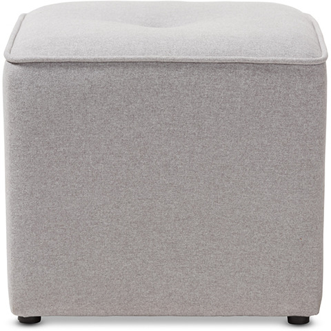 Baxton Studio Corinne Modern and Contemporary Light Grey Fabric Upholstered Ottoman