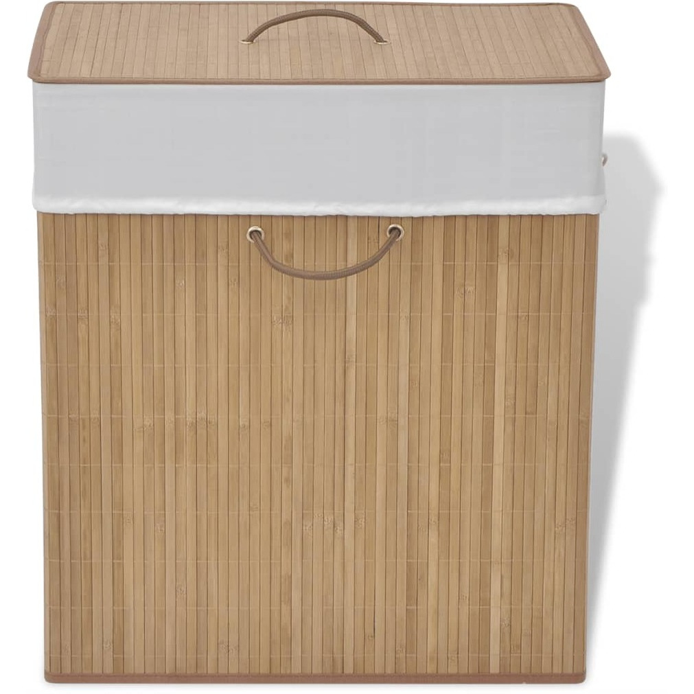 vidaXL Bamboo Laundry Bin Rectangular Natural