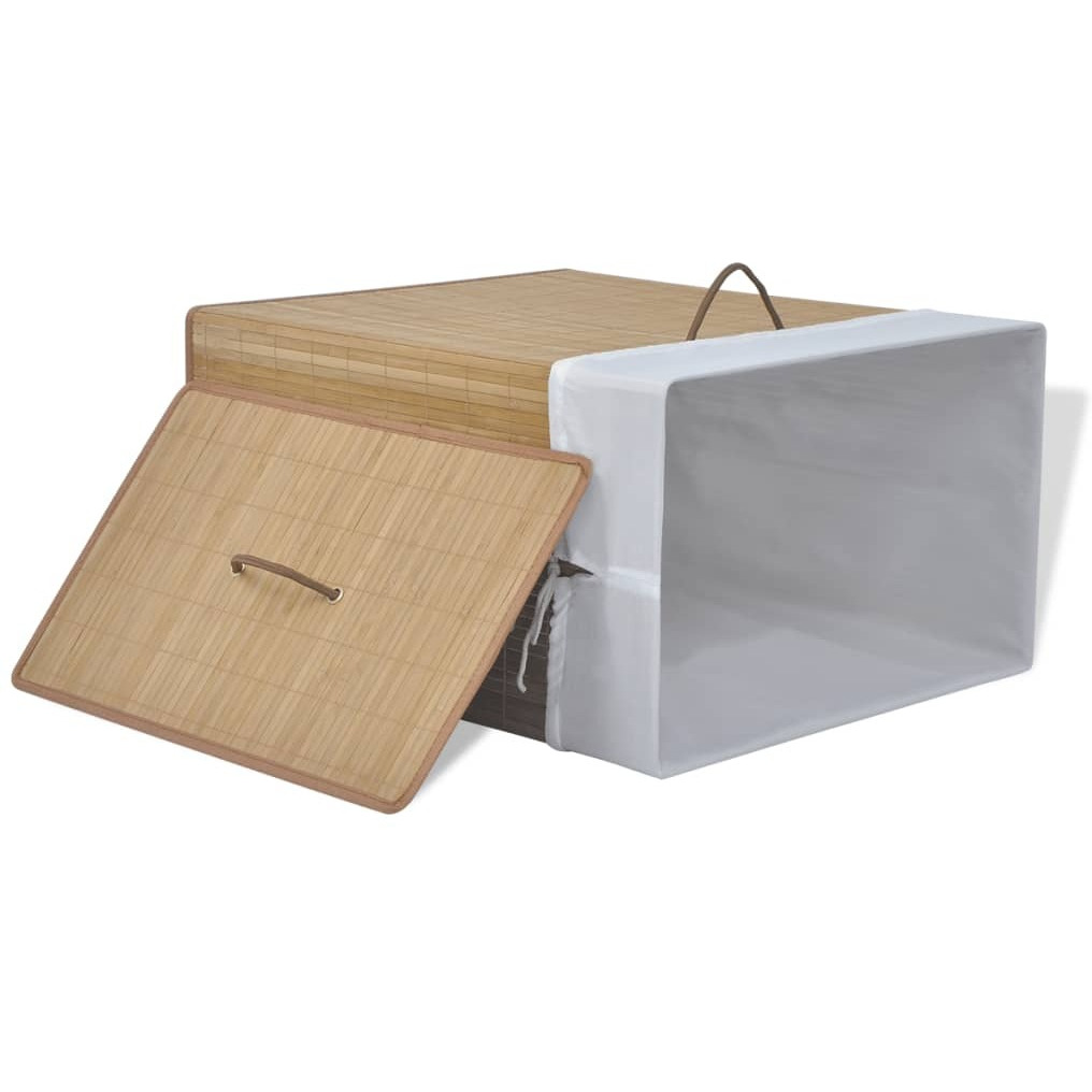 vidaXL Bamboo Laundry Bin Rectangular Natural