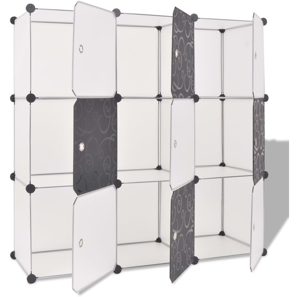 vidaXL Storage Cube Organizer with 9 Compartments Black and White
