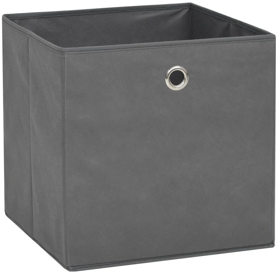 vidaXL Storage Boxes 10 pcs Non-woven Fabric 12.6&quotx12.6&quotx12.6" Gray