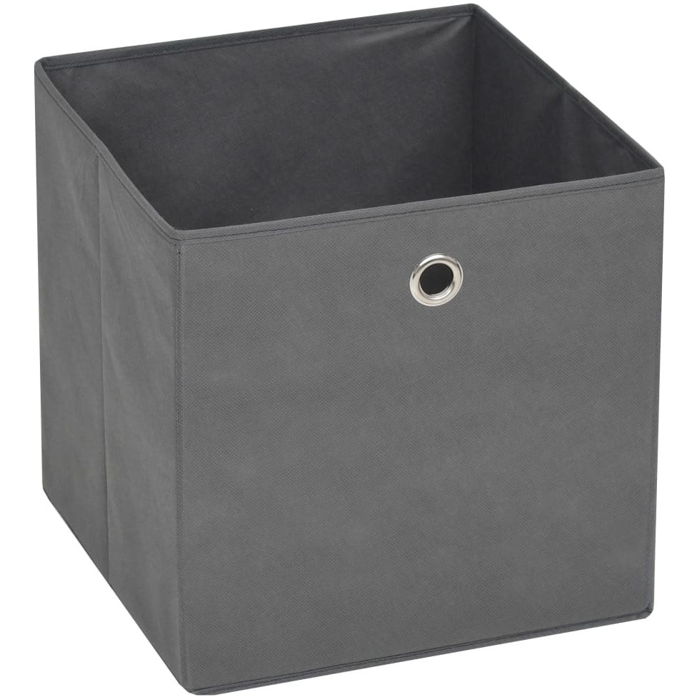 vidaXL Storage Boxes 10 pcs Non-woven Fabric 12.6&quotx12.6&quotx12.6" Gray