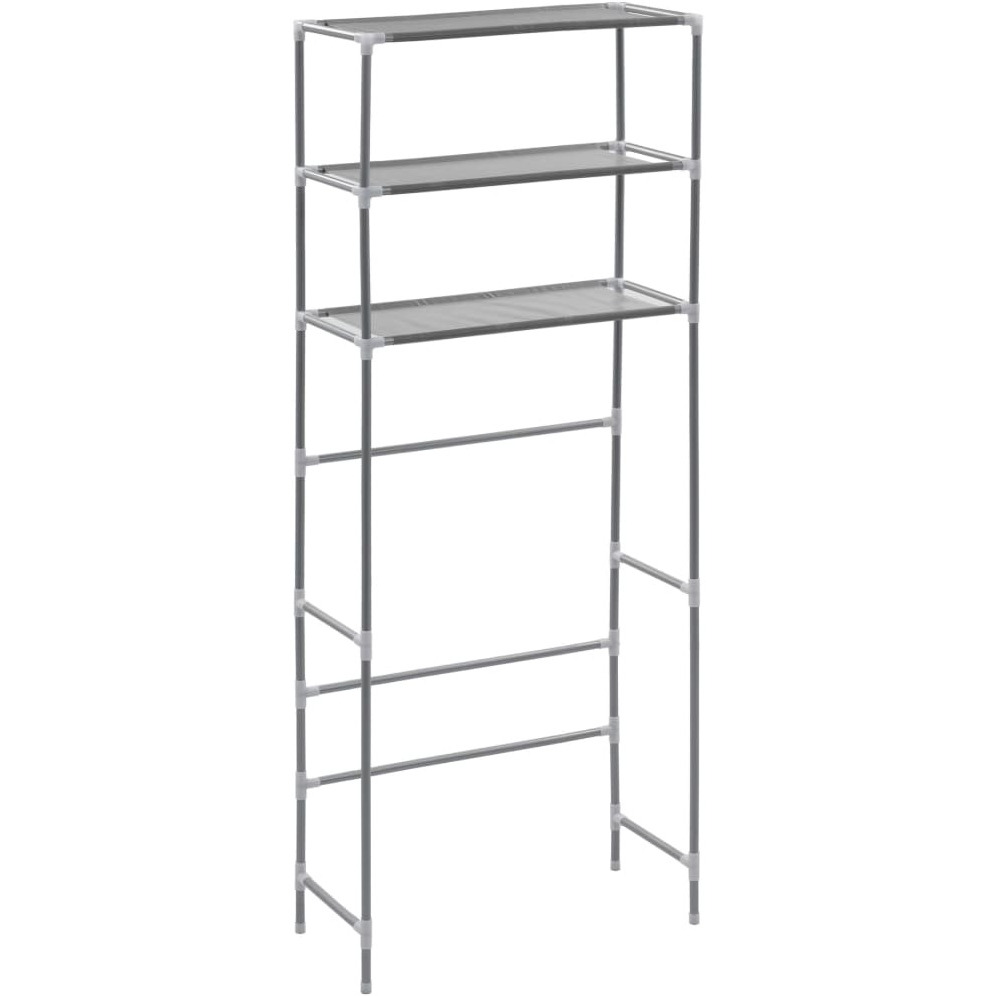 vidaXL 3-Tier Storage Rack over Laundry Machine Silver 27.2&quotx11&quotx66.5"