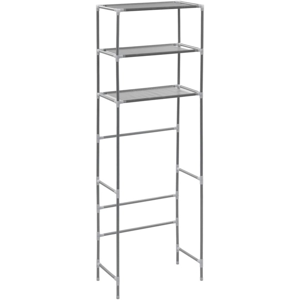 vidaXL 3-Tier Storage Rack over Toilet Silver 20.9&quotx11&quotx66.5"