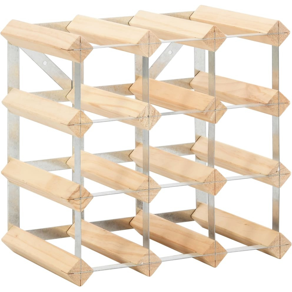 vidaXL Wine Rack for 12 Bottles Solid Pinewood
