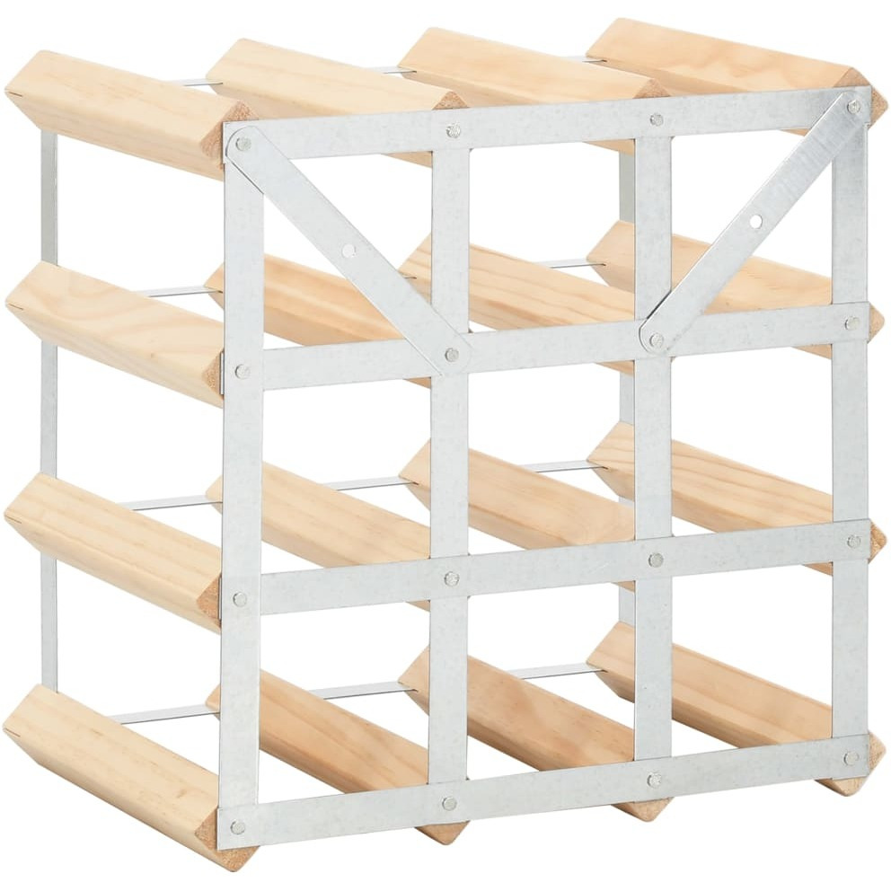 vidaXL Wine Rack for 12 Bottles Solid Pinewood