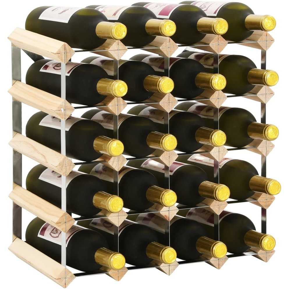 vidaXL Wine Rack for 20 Bottles Solid Pinewood