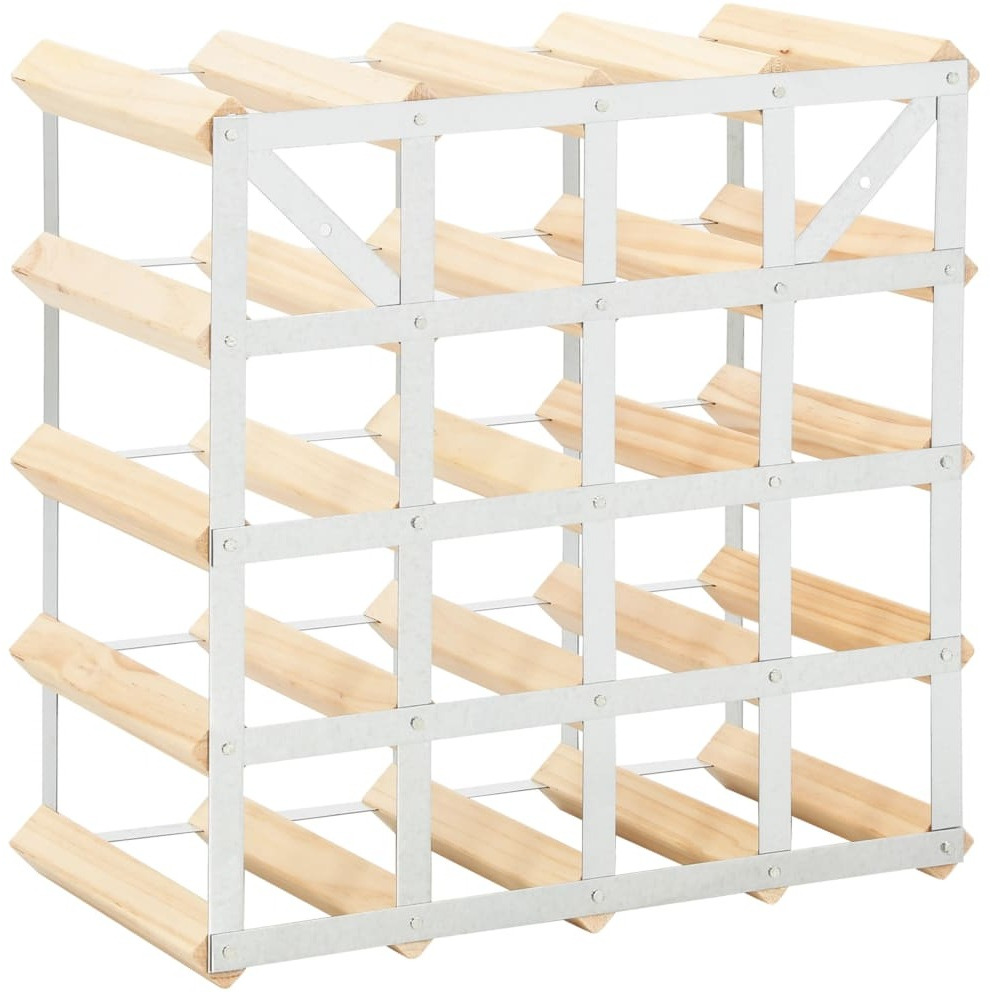 vidaXL Wine Rack for 20 Bottles Solid Pinewood