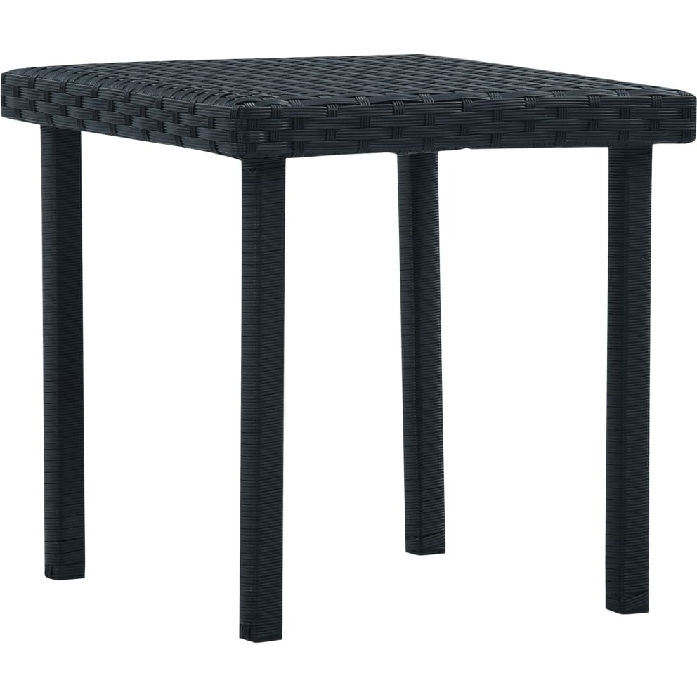 vidaXL Patio Tea Table Black 15.7&quotx15.7&quotx15.7" Poly Rattan