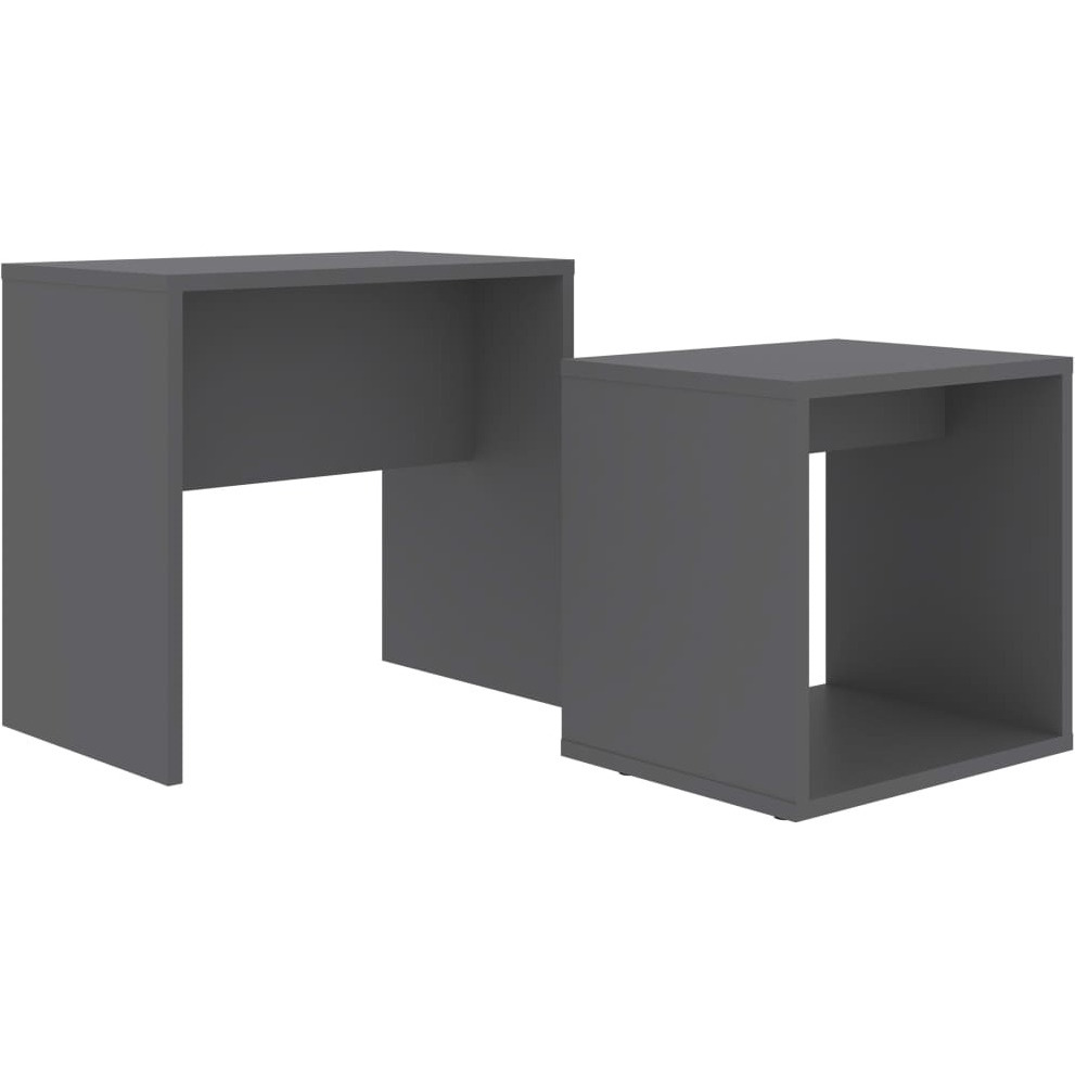 vidaXL Coffee Table Set Gray 18.9&quotx11.8&quotx17.7" Engineered Wood