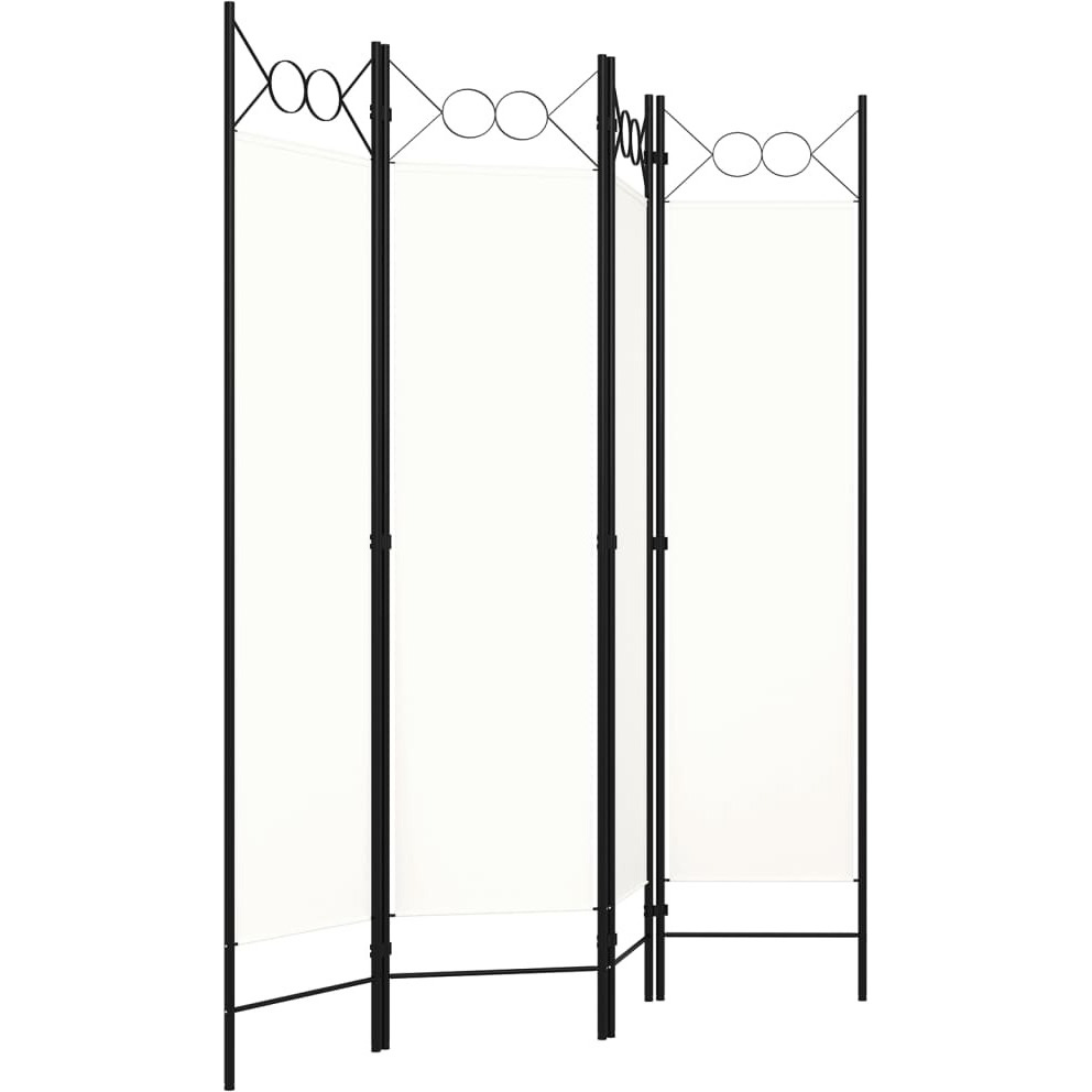 vidaXL 4-Panel Room Divider Cream White 63&quotx70.9"