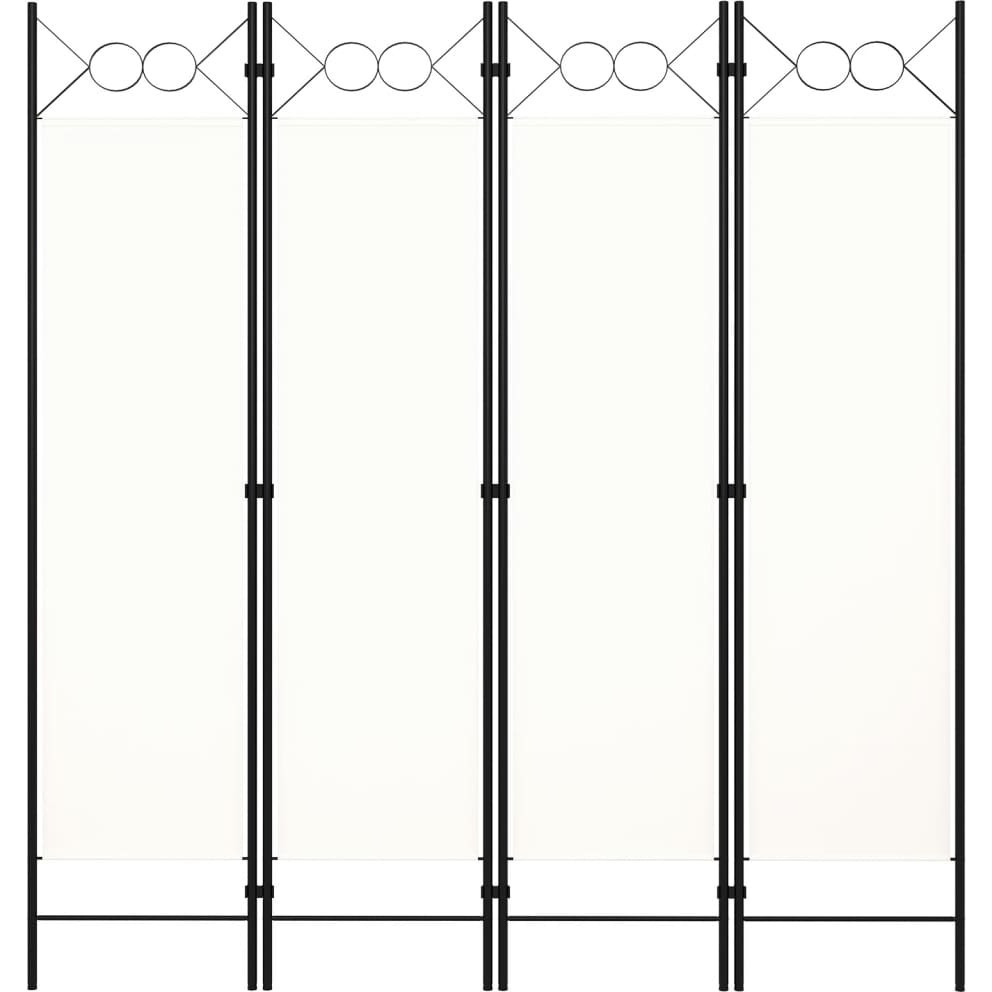 vidaXL 4-Panel Room Divider Cream White 63&quotx70.9"