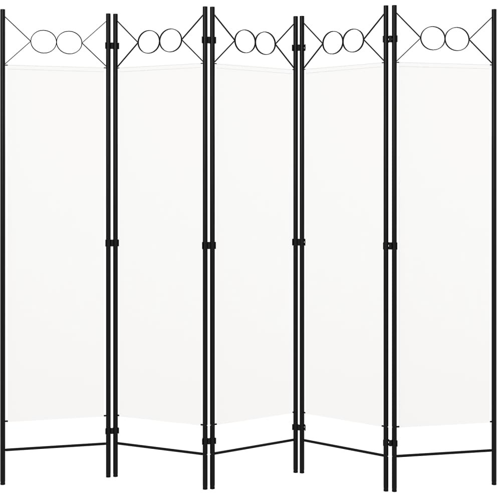 vidaXL 5-Panel Room Divider Cream White 78.7&quotx70.9"