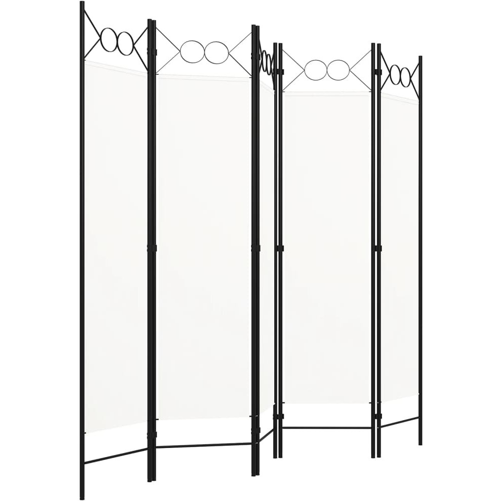 vidaXL 5-Panel Room Divider Cream White 78.7&quotx70.9"