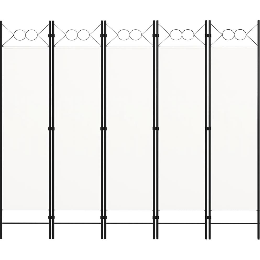 vidaXL 5-Panel Room Divider Cream White 78.7&quotx70.9"