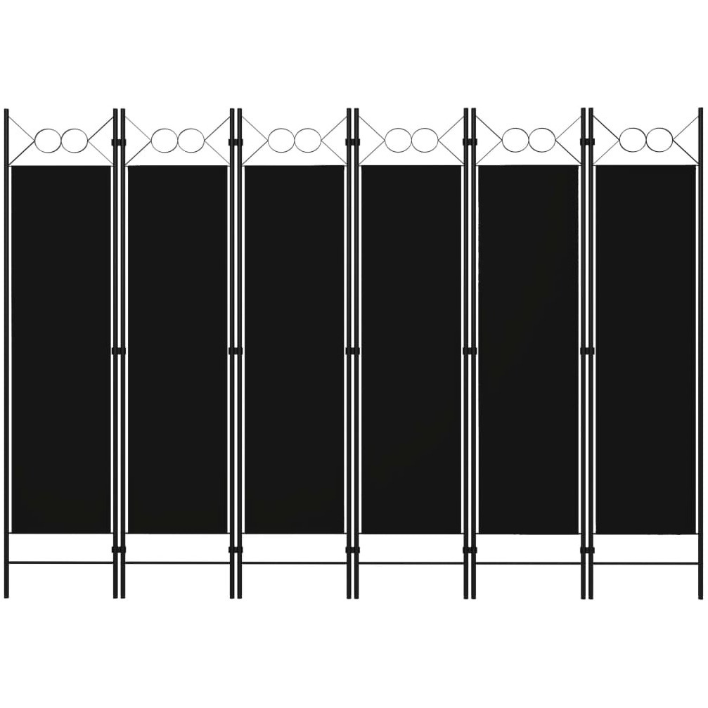 vidaXL 6-Panel Room Divider Black 94.5&quotx70.9"