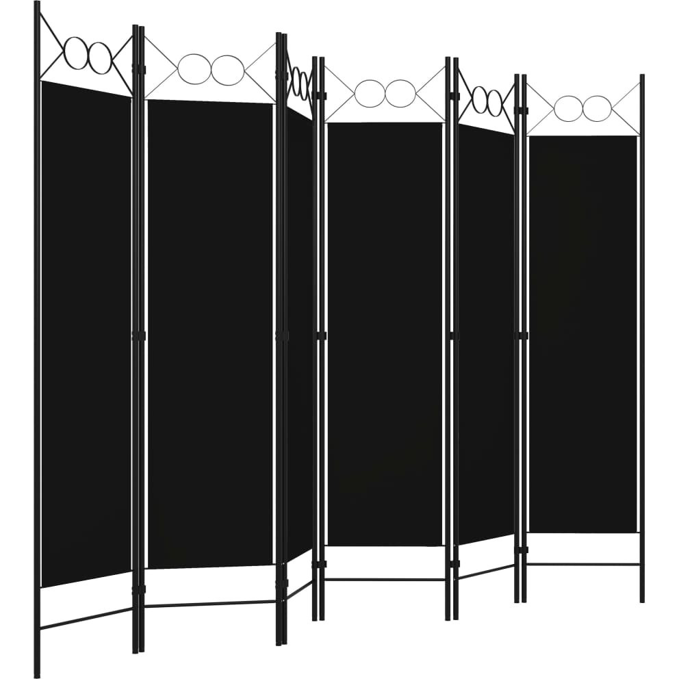 vidaXL 6-Panel Room Divider Black 94.5&quotx70.9"
