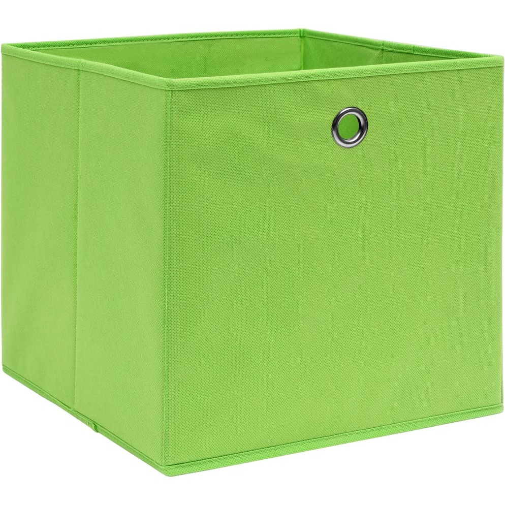 vidaXL Storage Boxes 4 pcs Green 12.6&quotx12.6&quotx12.6" Fabric