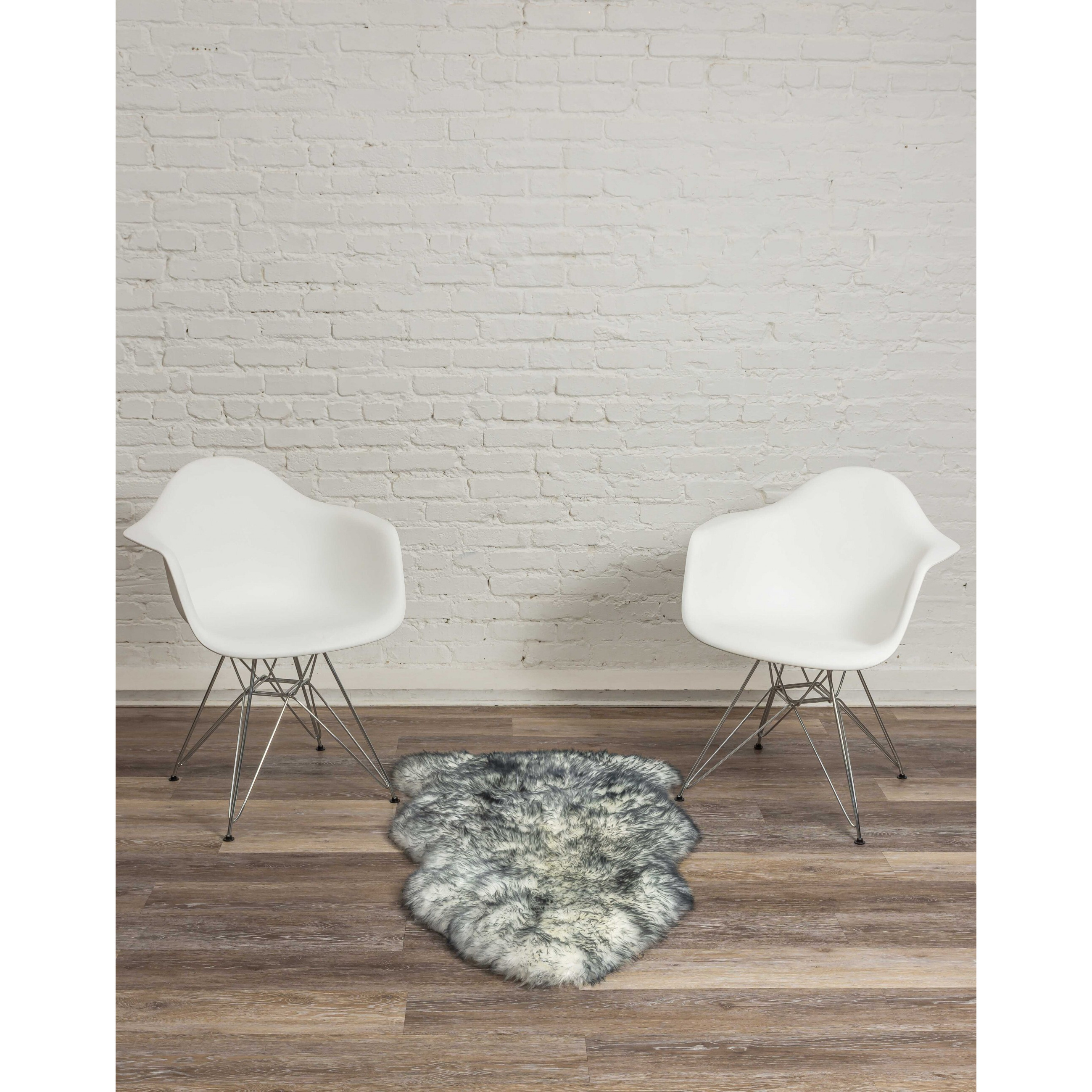 2' X 3' Gray Mist New Zealand Natural Sheepskin Rug