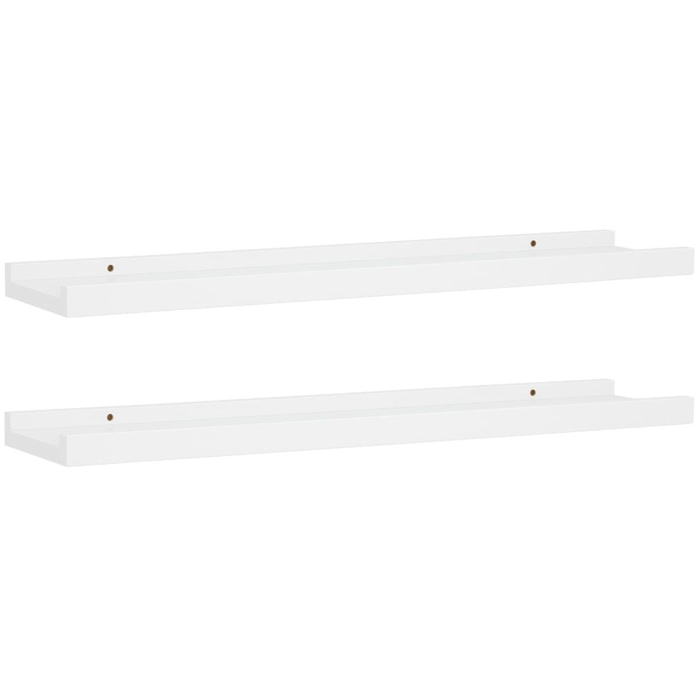 vidaXL Picture Frame Ledge Shelves 2 pcs White 23.6&quotx3.5&quotx1.2" MDF