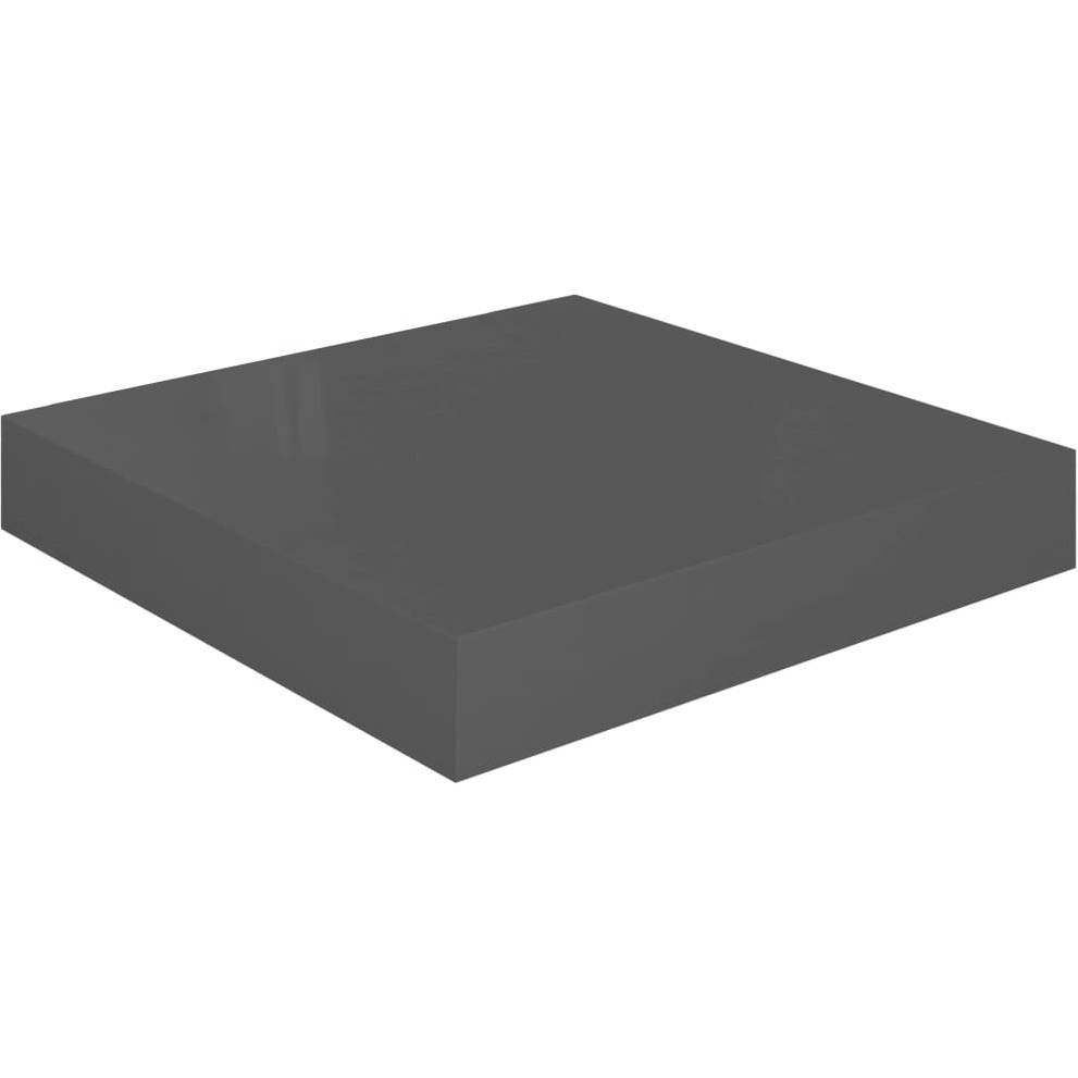 vidaXL Floating Wall Shelves 2 pcs High Gloss Gray 9.1&quotx9.3&quotx1.5" MDF