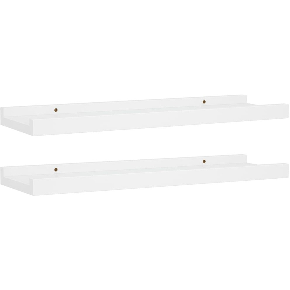 vidaXL Picture Frame Ledge Shelves 2 pcs White 15.7&quotx3.5&quotx1.2" MDF