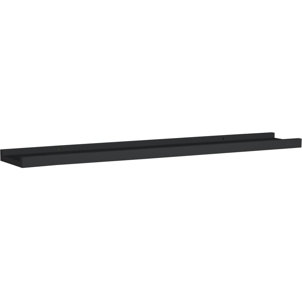 vidaXL Picture Frame Ledge Shelves 2 pcs Black 31.5&quotx3.5&quotx1.2" MDF