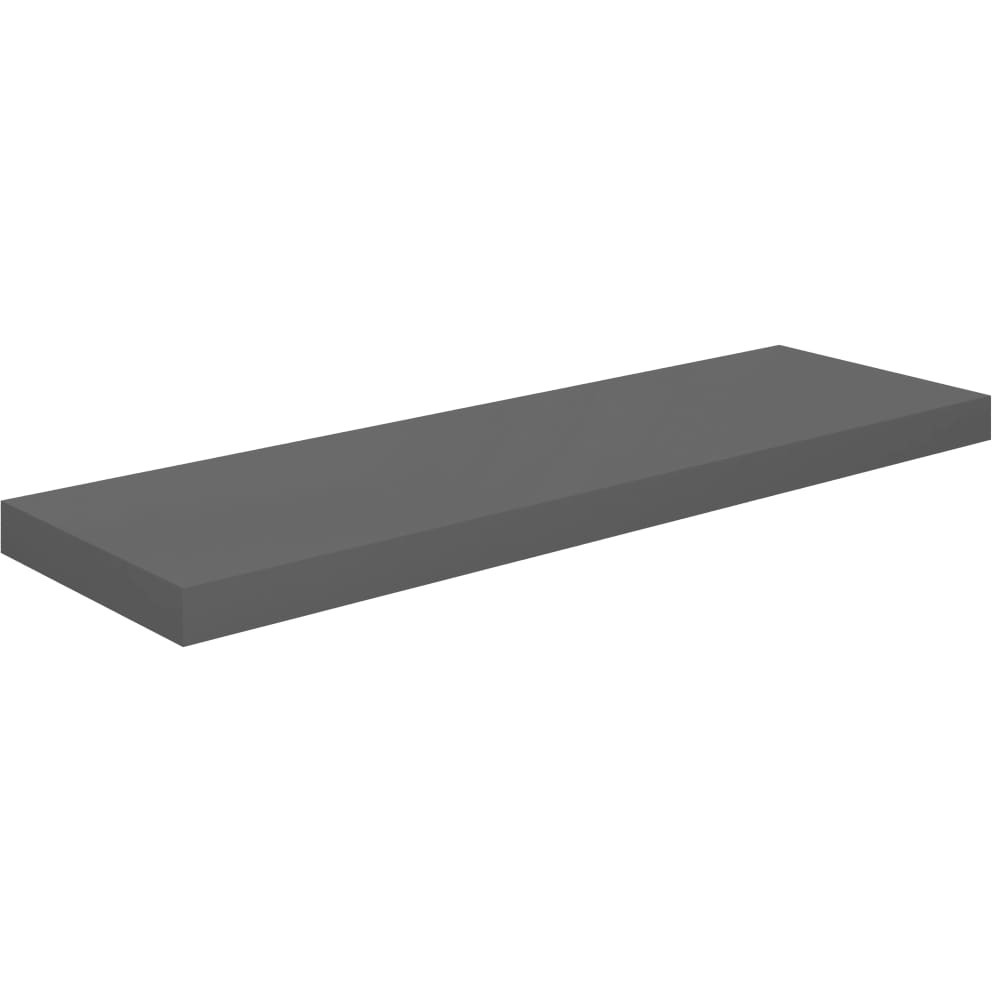 vidaXL Floating Wall Shelf High Gloss Gray 31.5&quotx9.3&quotx1.5" MDF