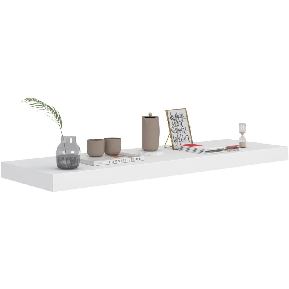 vidaXL Floating Wall Shelf White 31.5&quotx9.3&quotx1.5" MDF
