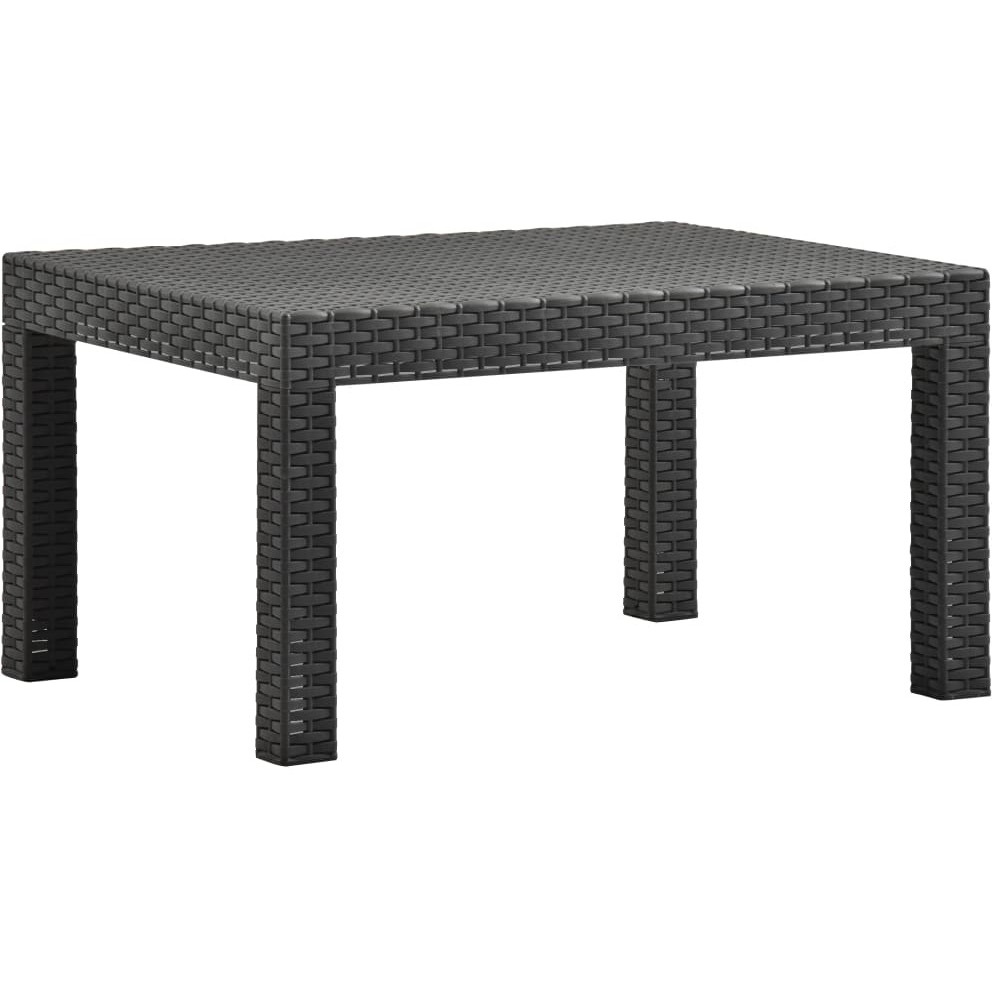 vidaXL Patio Table Anthracite 22.8&quotx22.8&quotx16.1" PP Rattan
