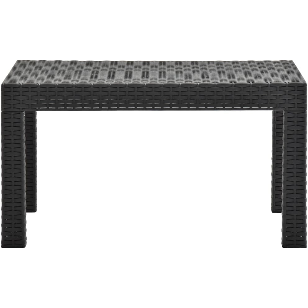 vidaXL Patio Table Anthracite 22.8&quotx22.8&quotx16.1" PP Rattan